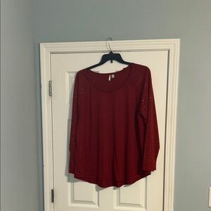 Cato Burgundy Long Sleeve Blouse